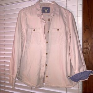 LLBean pale pink flannel button down great condition.